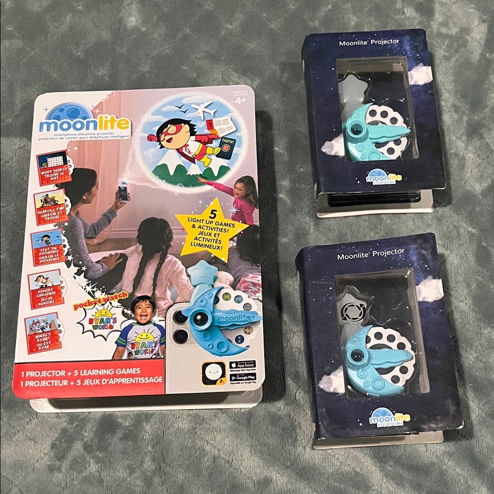 Moonlite Smartphone Storytime‎ Projector Ryan's World Learning Games Bundle 3pk